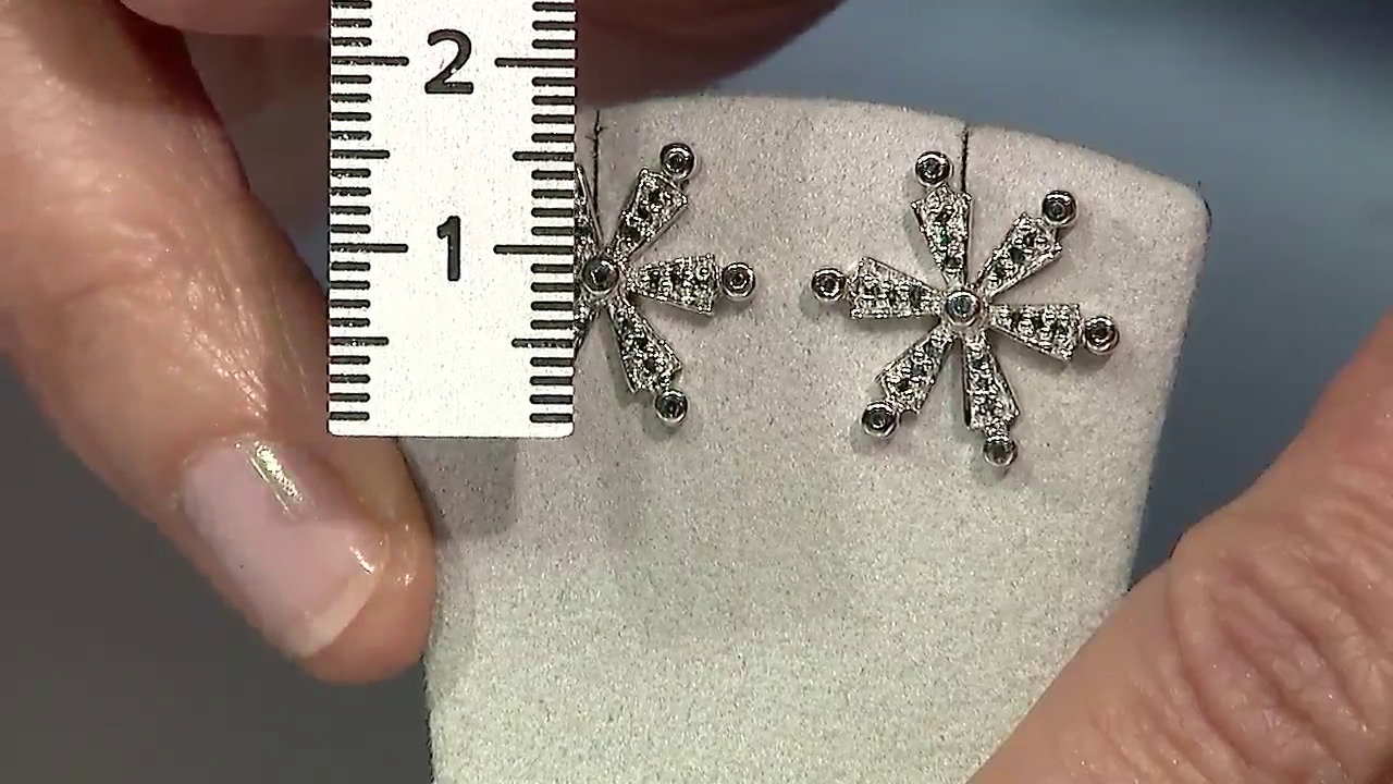 Video Orecchini placcati in platino con Diamante Fancy