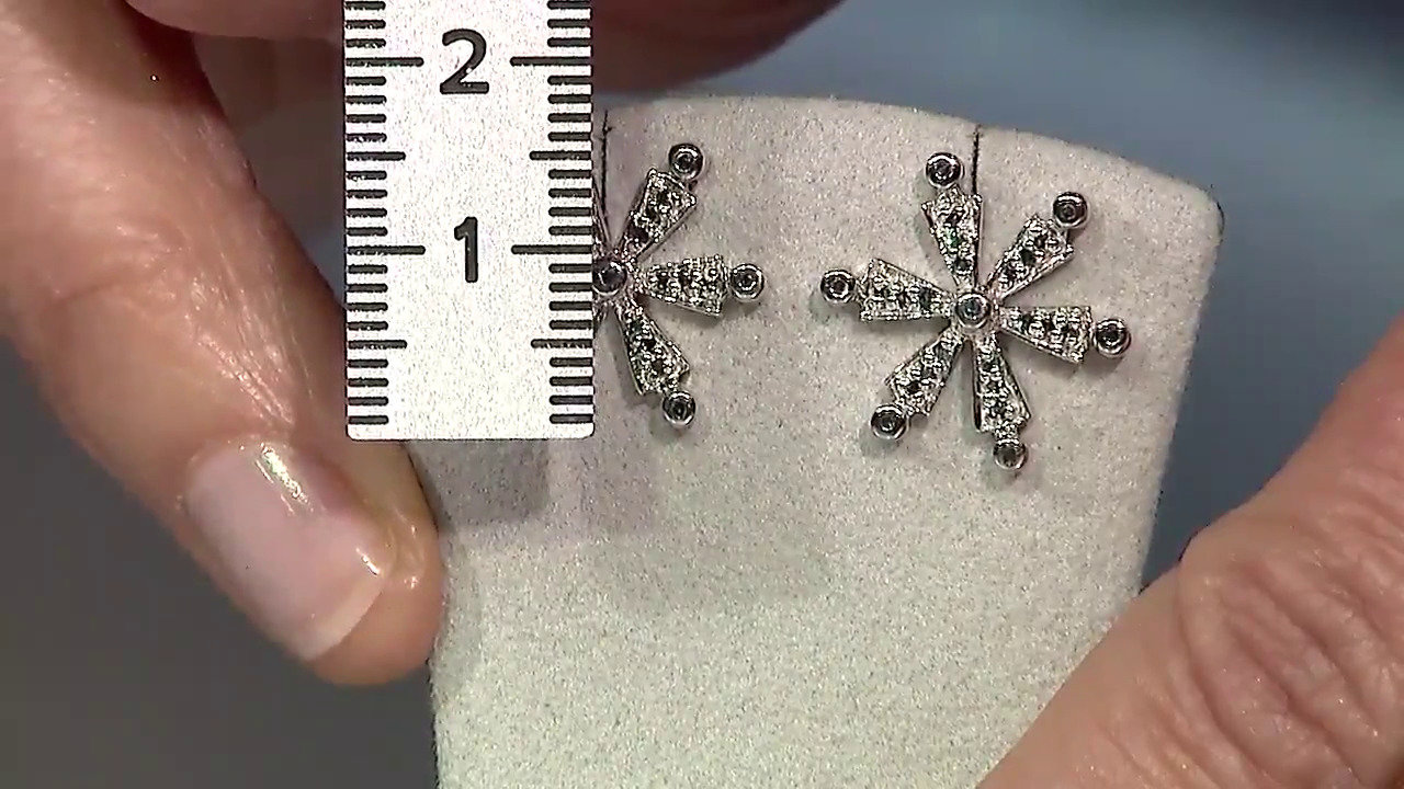 Video Fancy-Diamant-Silberohrringe