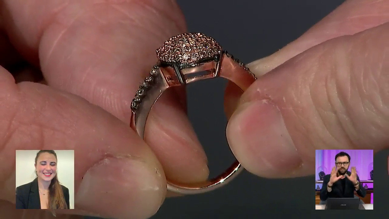 Video Anello placcato in oro con Diamante Cioccolato