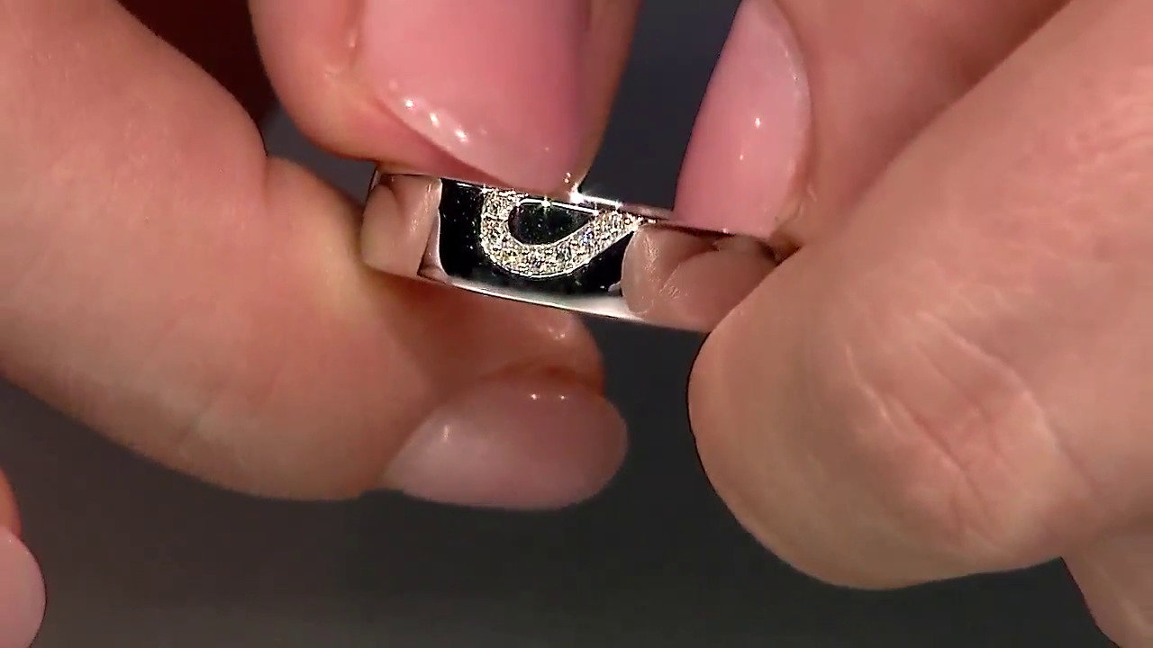 Video Zilveren ring met I1 (I) Diamanten (Annette)