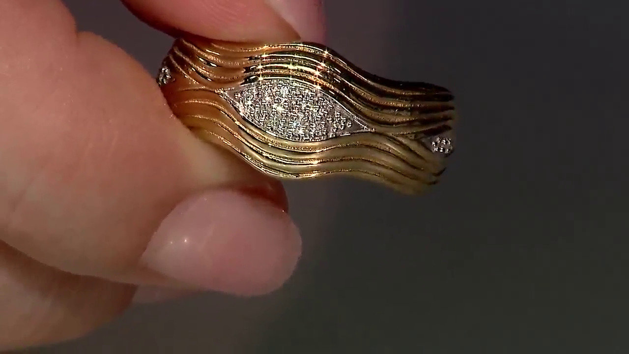 Video Anello placcato in oro con Diamante (Annette)