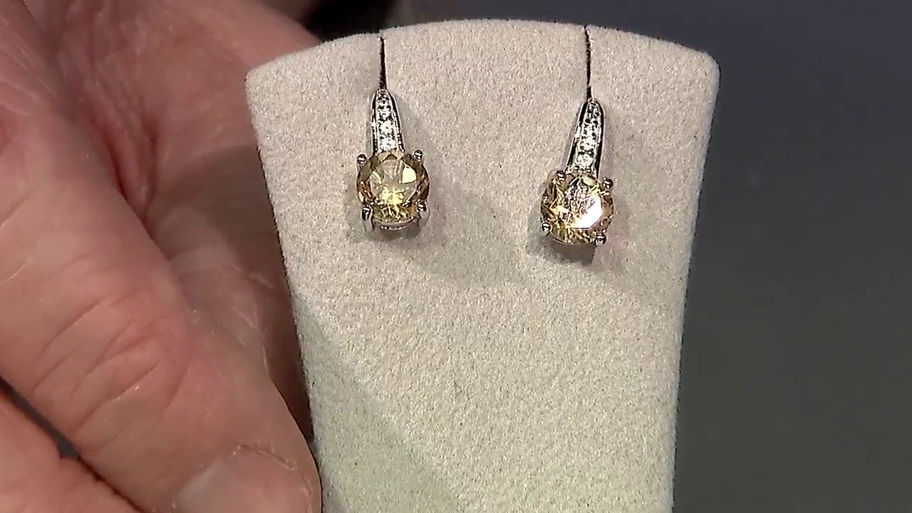 Video Citrine Silver Earrings