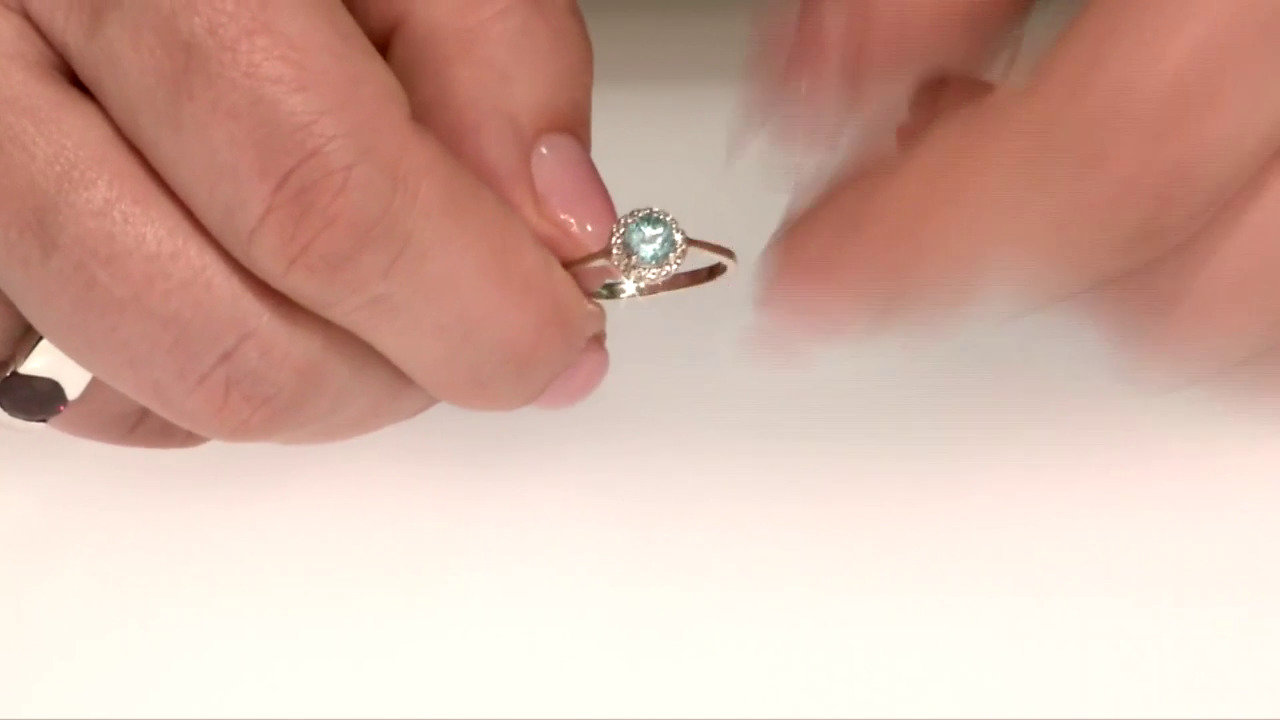 Video Zilveren ring met een Blauwe apatiet