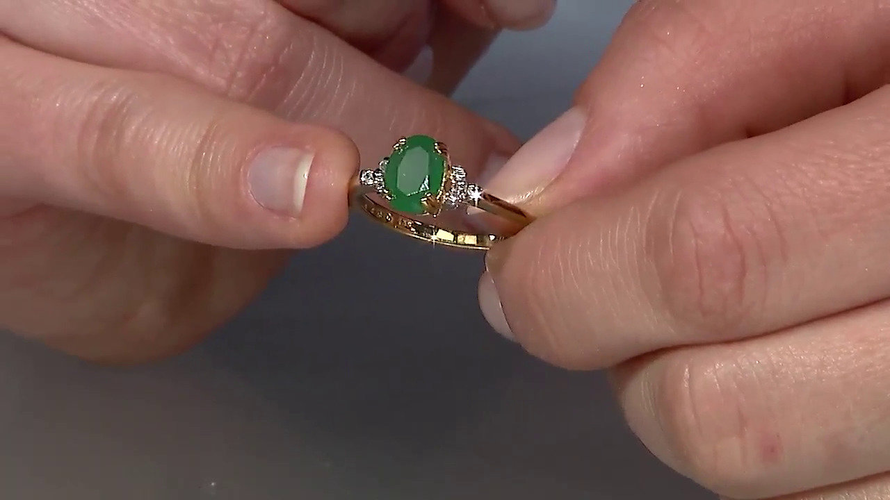 Video Anillo en plata con Esmeralda de Bahía