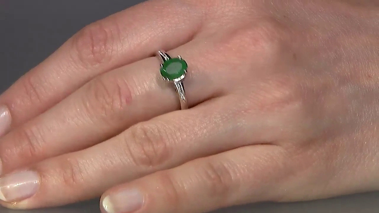 Video Anillo en plata con Esmeralda de Bahía