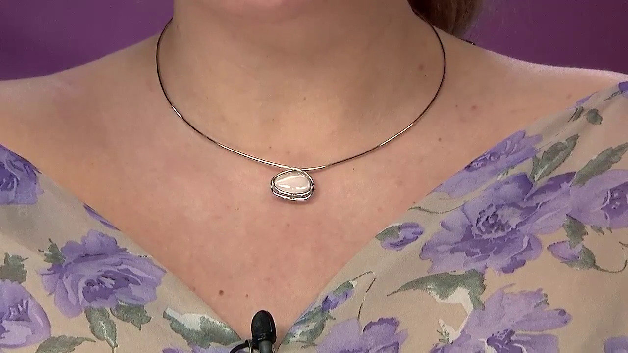 Video Zilveren hallsketting met een parelmoer
