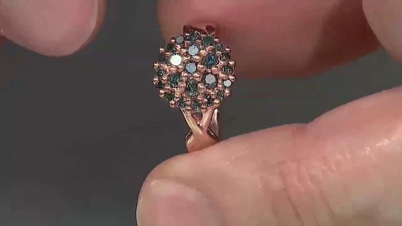 Video Anello placcato in oro con Diamante Fancy