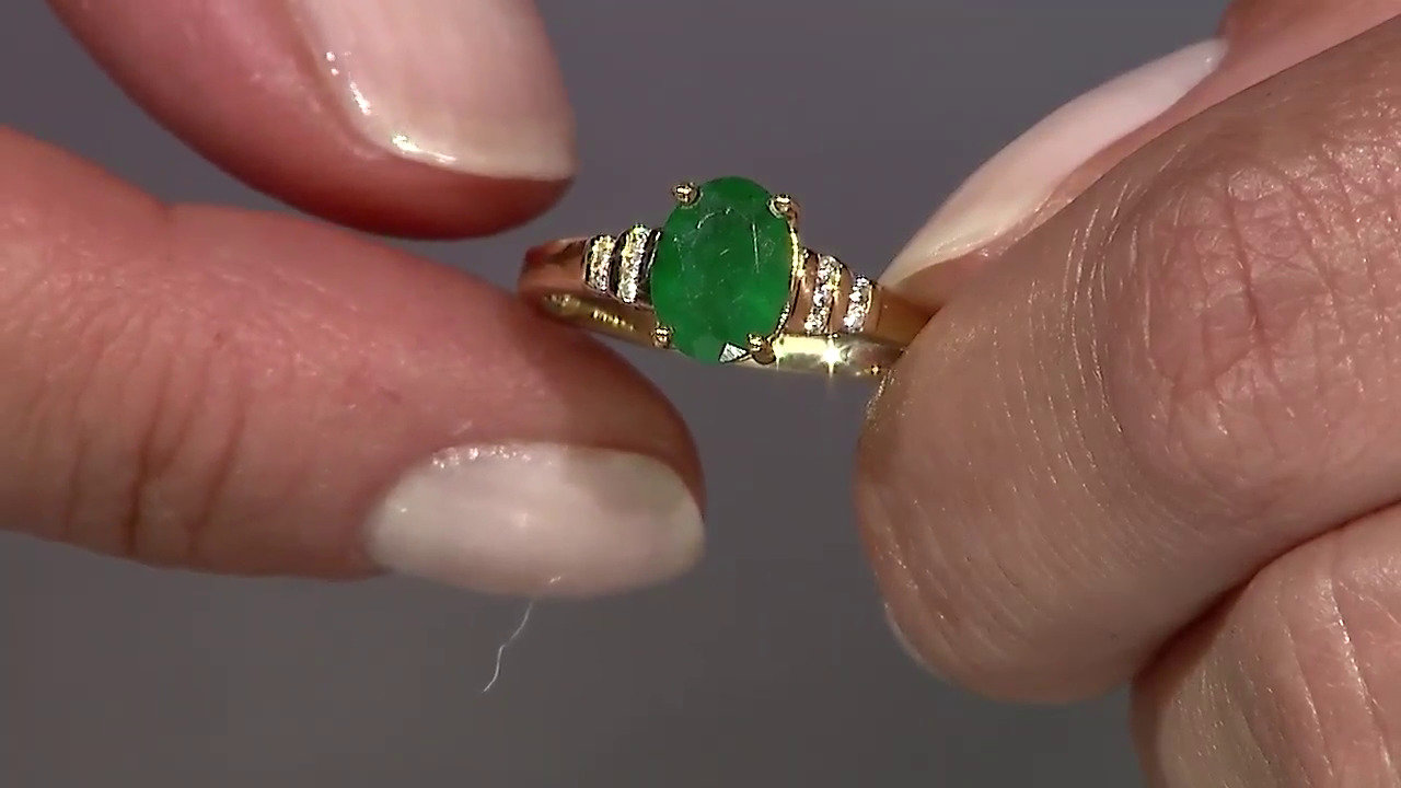 Video Anillo en plata con Esmeralda de Bahía