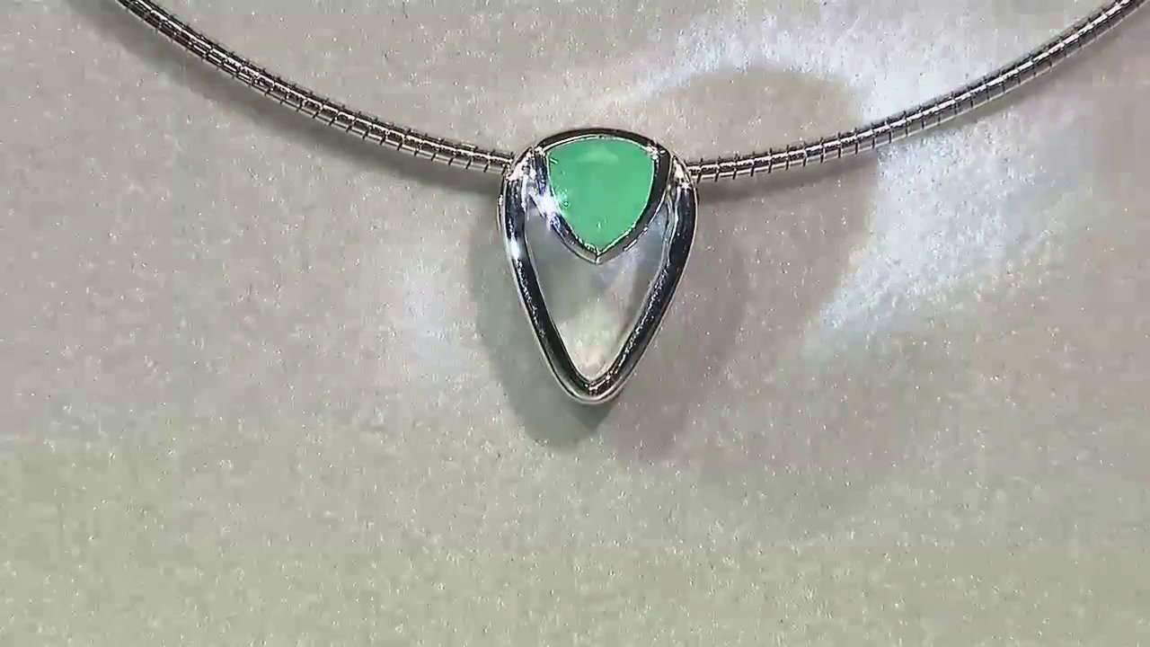 Video Ciondolo in argento con Smeraldo Socoto (MONOSONO COLLECTION)