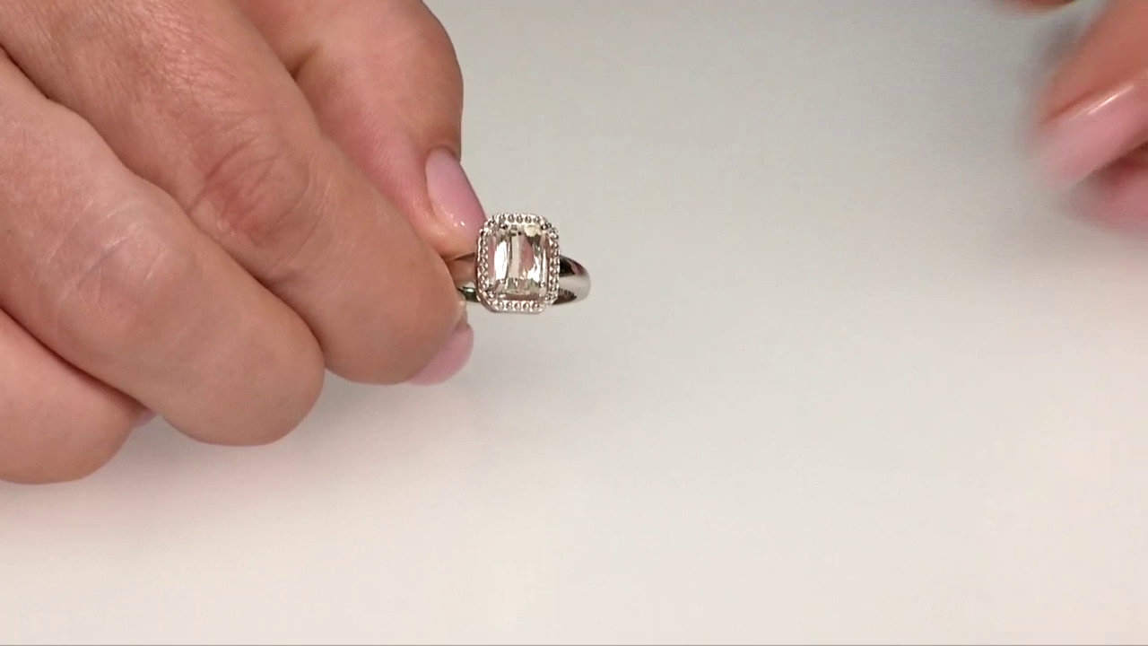 Video Canary Kunzite Silver Ring