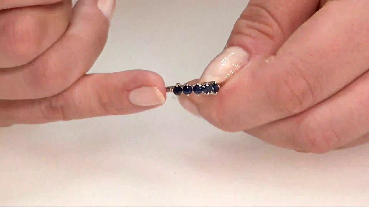 Video Anillo en plata con Zafiro azul birmano