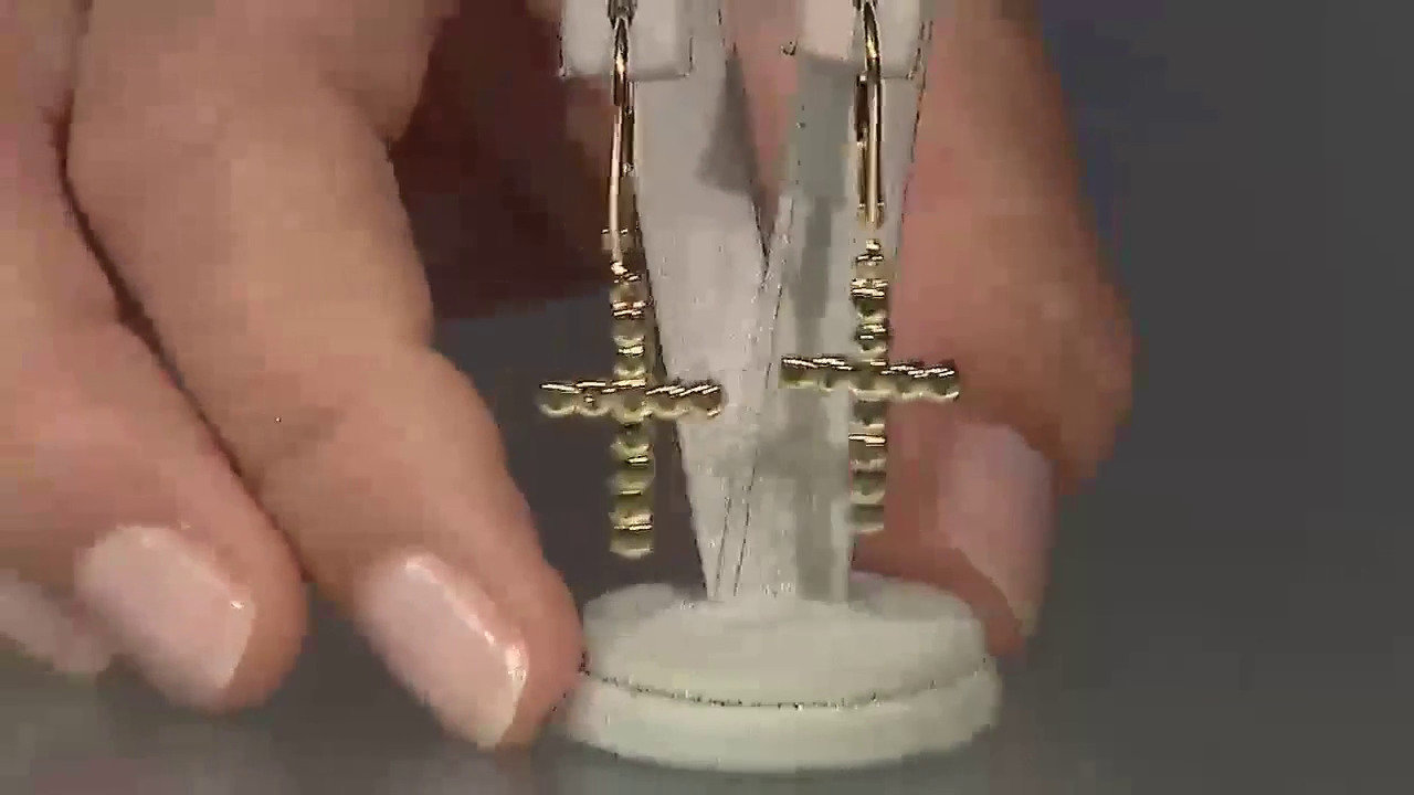 Video Orecchini placcati in oro con Diamante Fancy