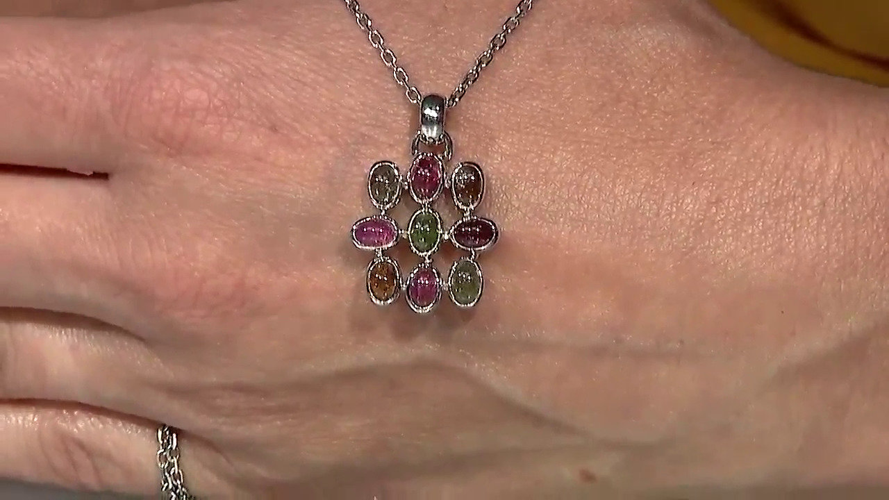 Video Tourmaline Silver Pendant