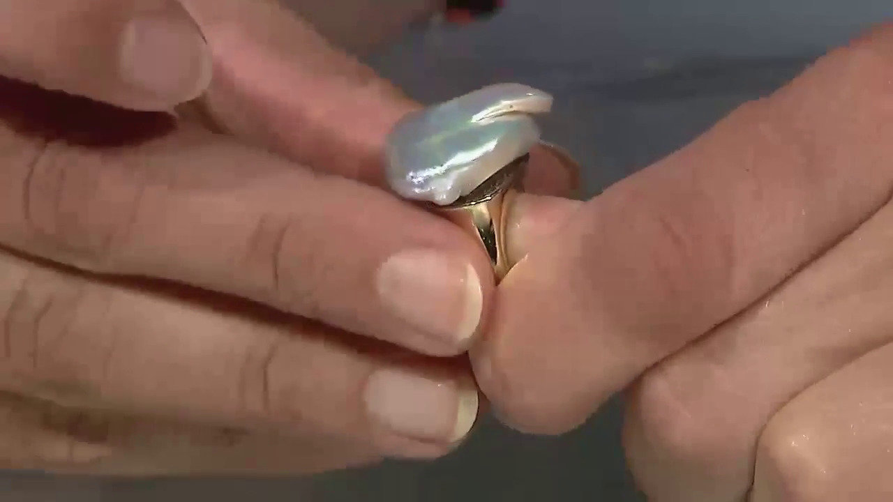 Video Anello in argento con Perla di Acqua Dolce (TPC)