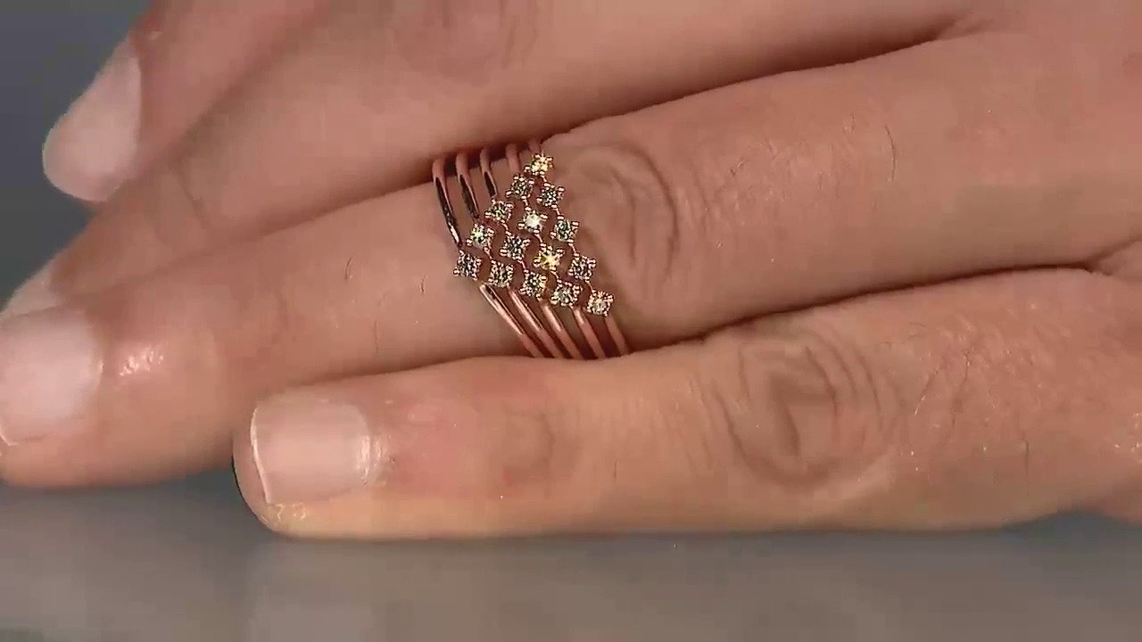 Video Anello in oro con Diamante Rose de France SI1 di Argyle (Annette)
