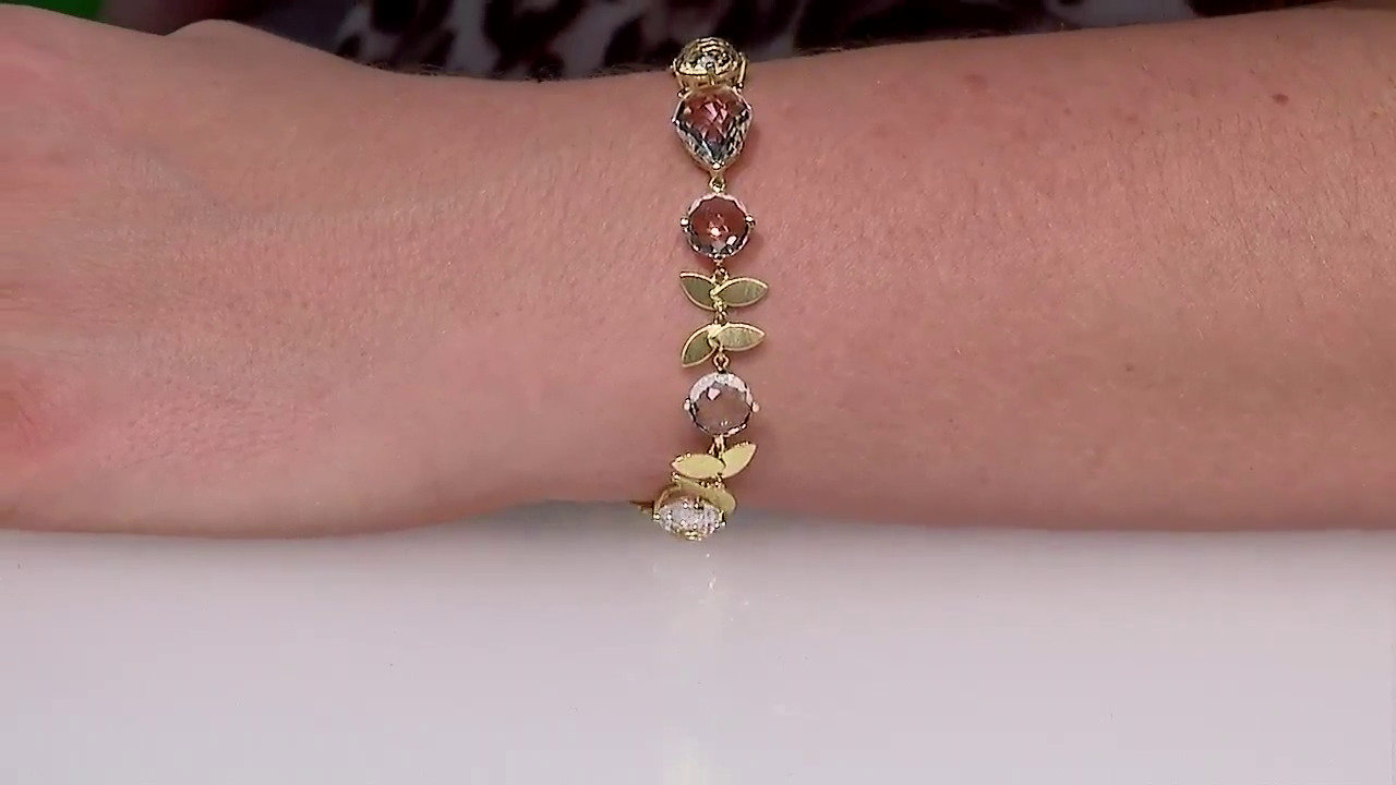 Video Zilveren armband met witte kwartskristallen (TPC)