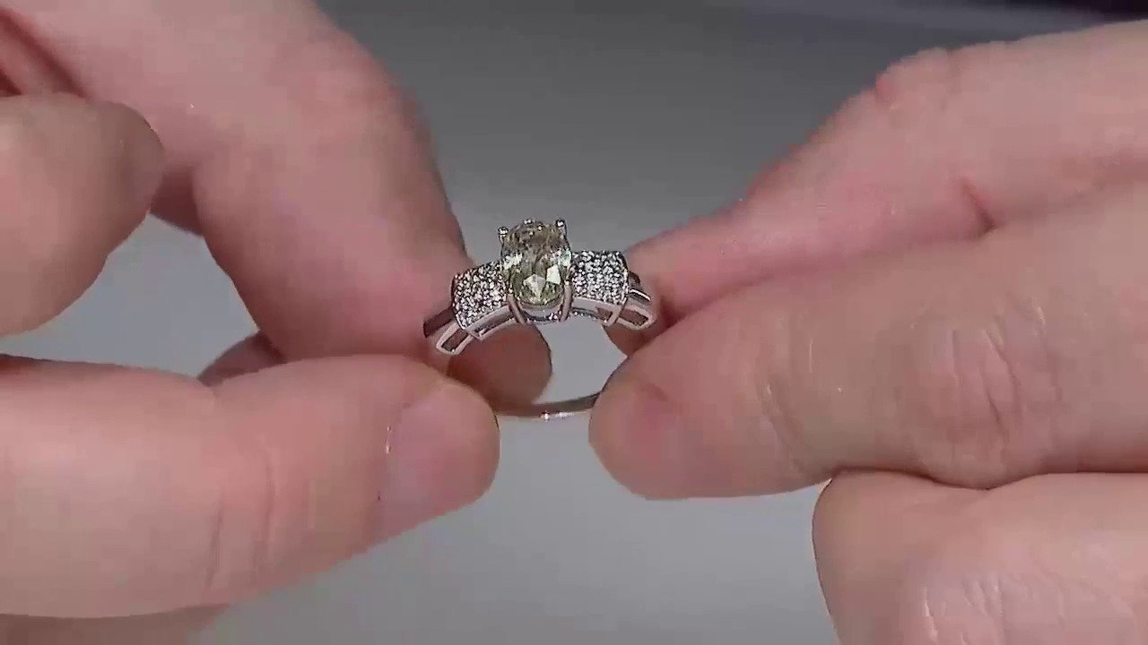 Video Anello placcato in platino con Tormalina Cuprian