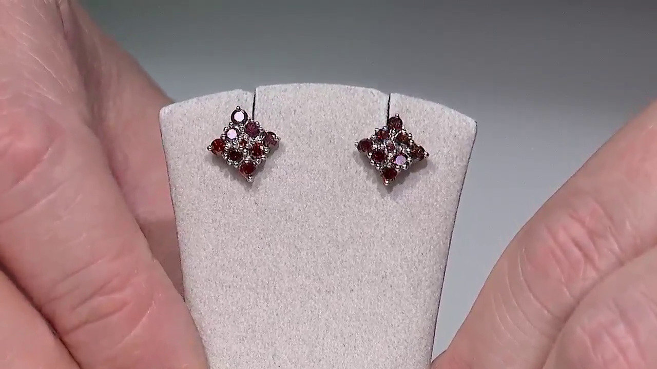 Video Boucles d'oreilles en argent et Diamant fantaisie