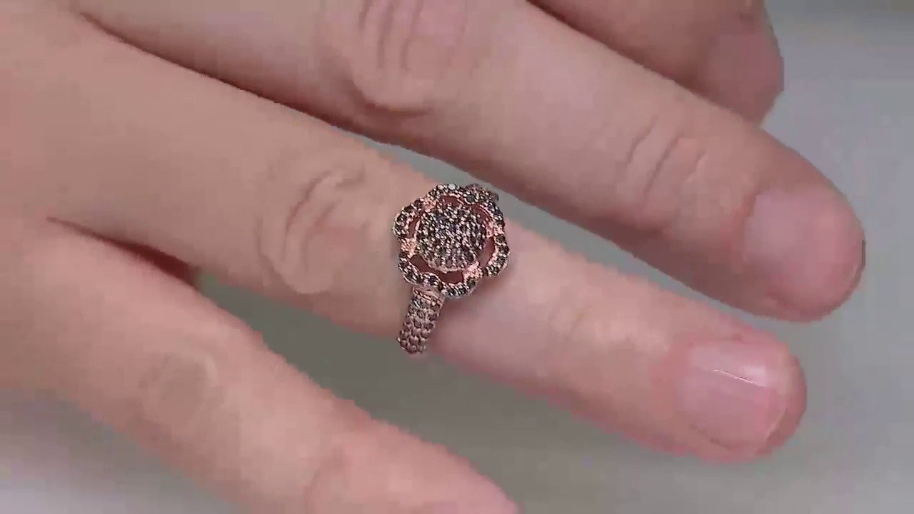 Video Anello placcato in oro con Diamante Fancy