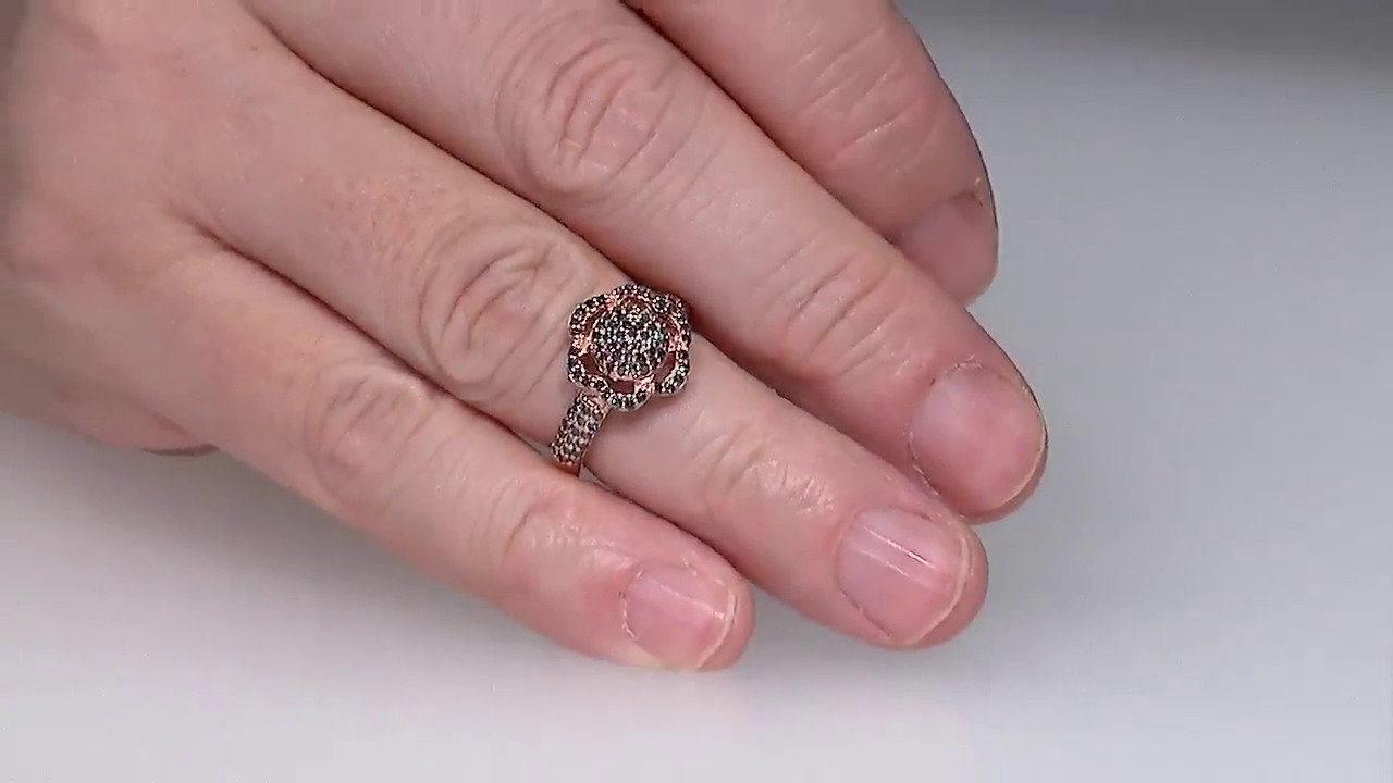 Video Fancy-Diamant-Silberring