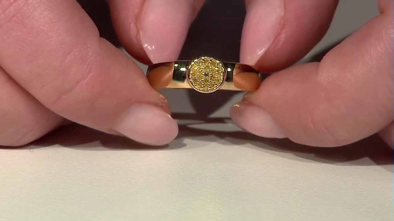 Video I3 Yellow Diamond Silver Ring