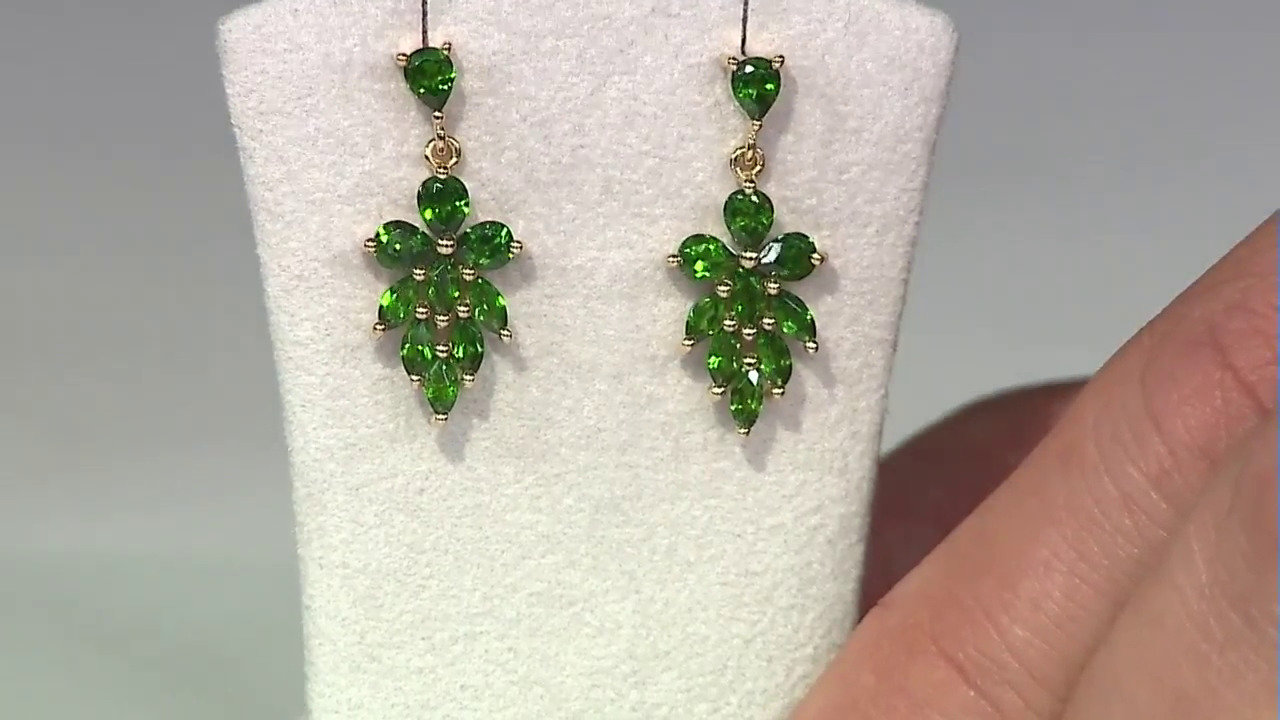 Video Russian Diopside Silver Earrings