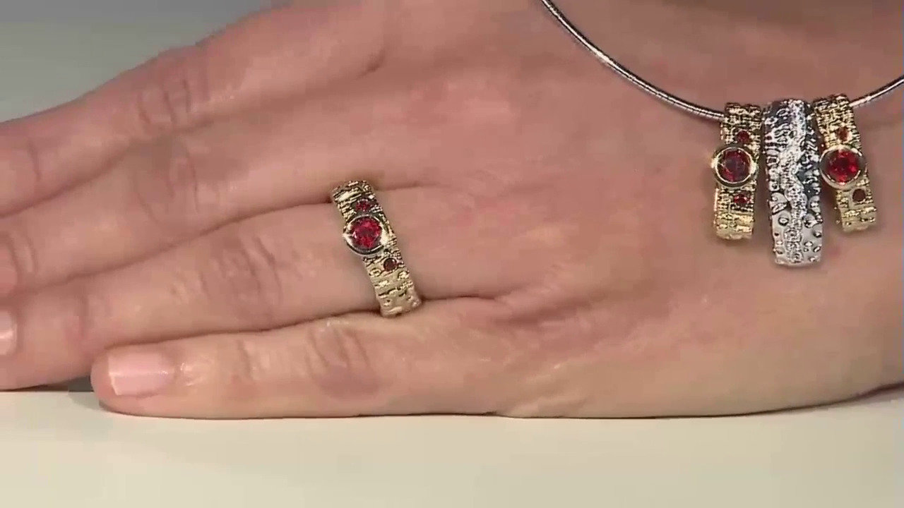 Video Anello in argento con Granato Mozambico (MONOSONO COLLECTION)