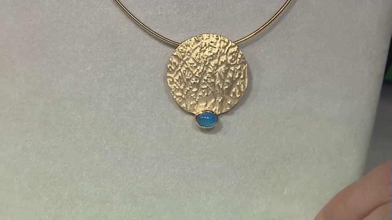 Video Ciondolo in argento con Opale Blu dell'Etiopia (MONOSONO COLLECTION)