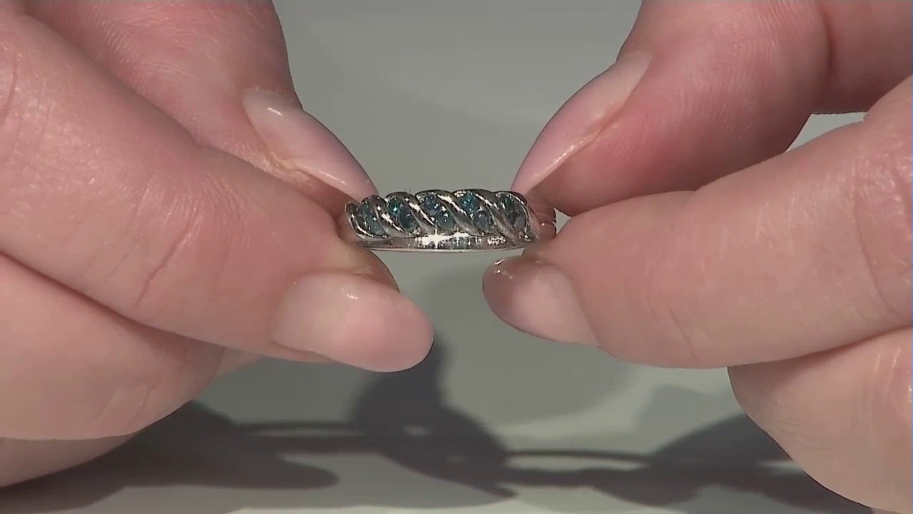 Video Anello placcato in platino con Diamante Fancy