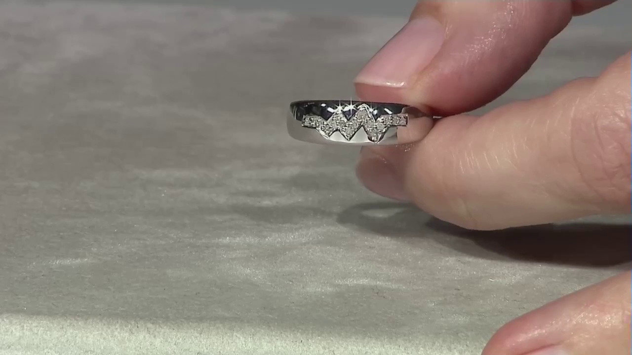 Video Anello in argento con Diamante I4 (J)