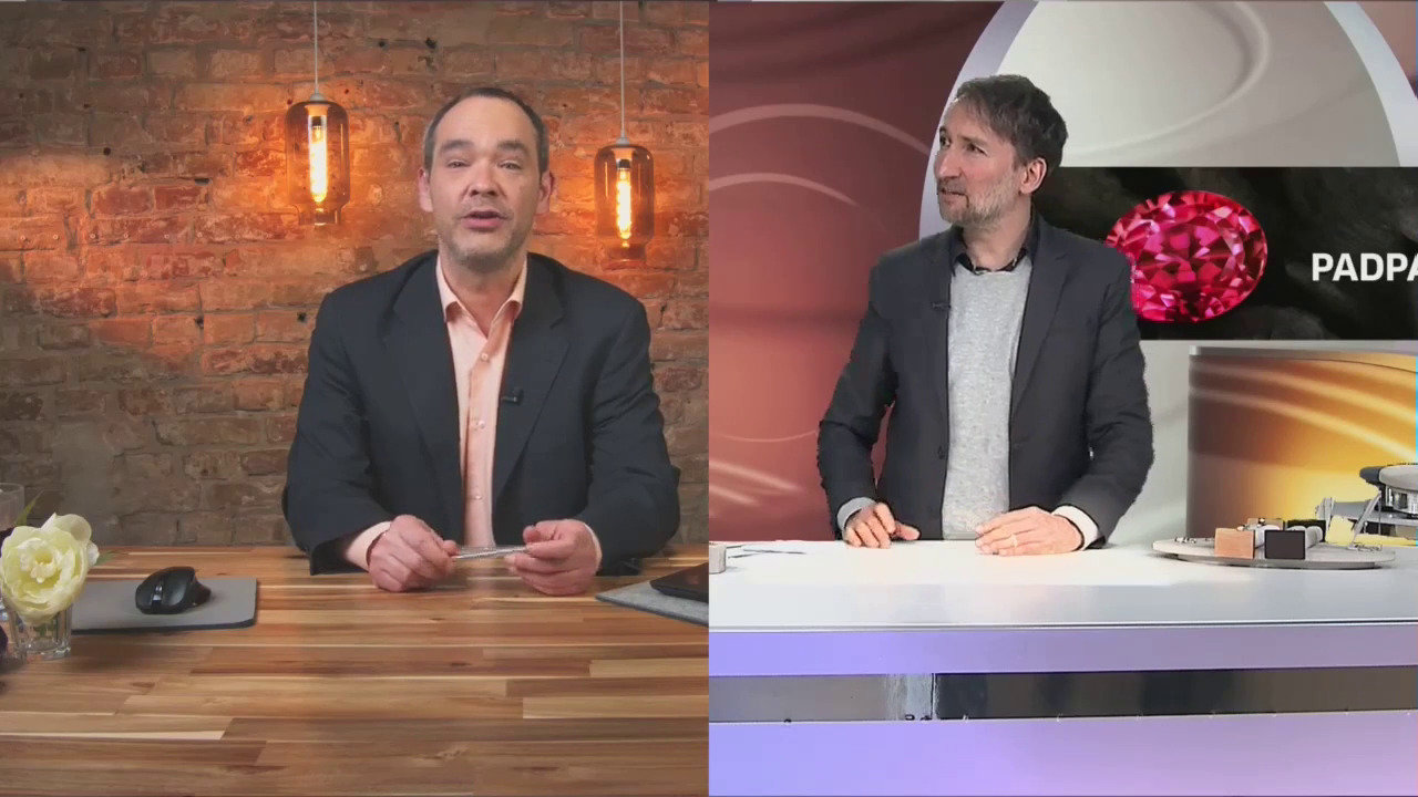 Video Anello placcato in platino con Zaffiro Padparadscha