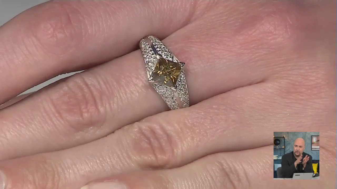 Video Anello in argento con Zircone Giallo