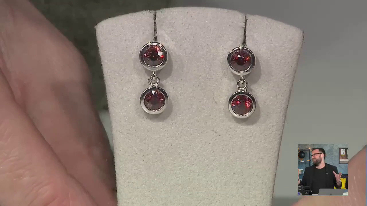 Video Orecchini in argento con Zircone Rosa