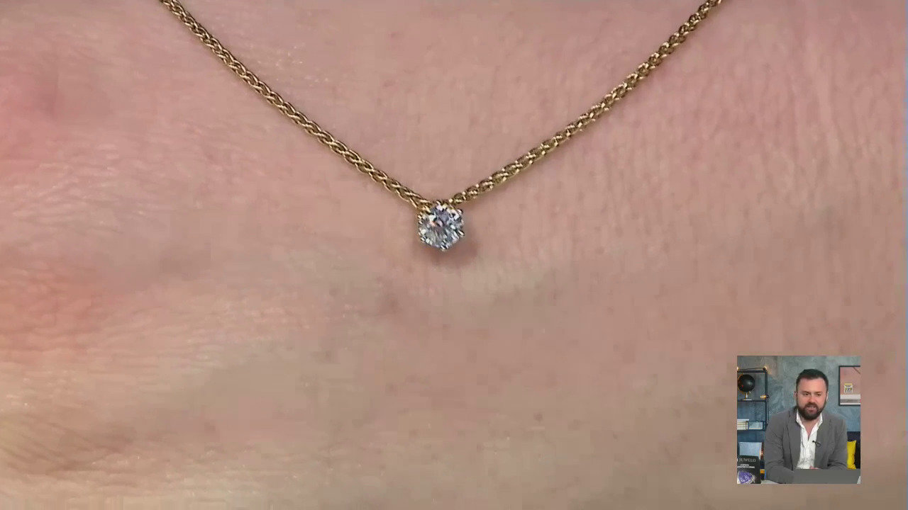 Video Ciondolo in oro con Diamante SI1 (G) (Annette)