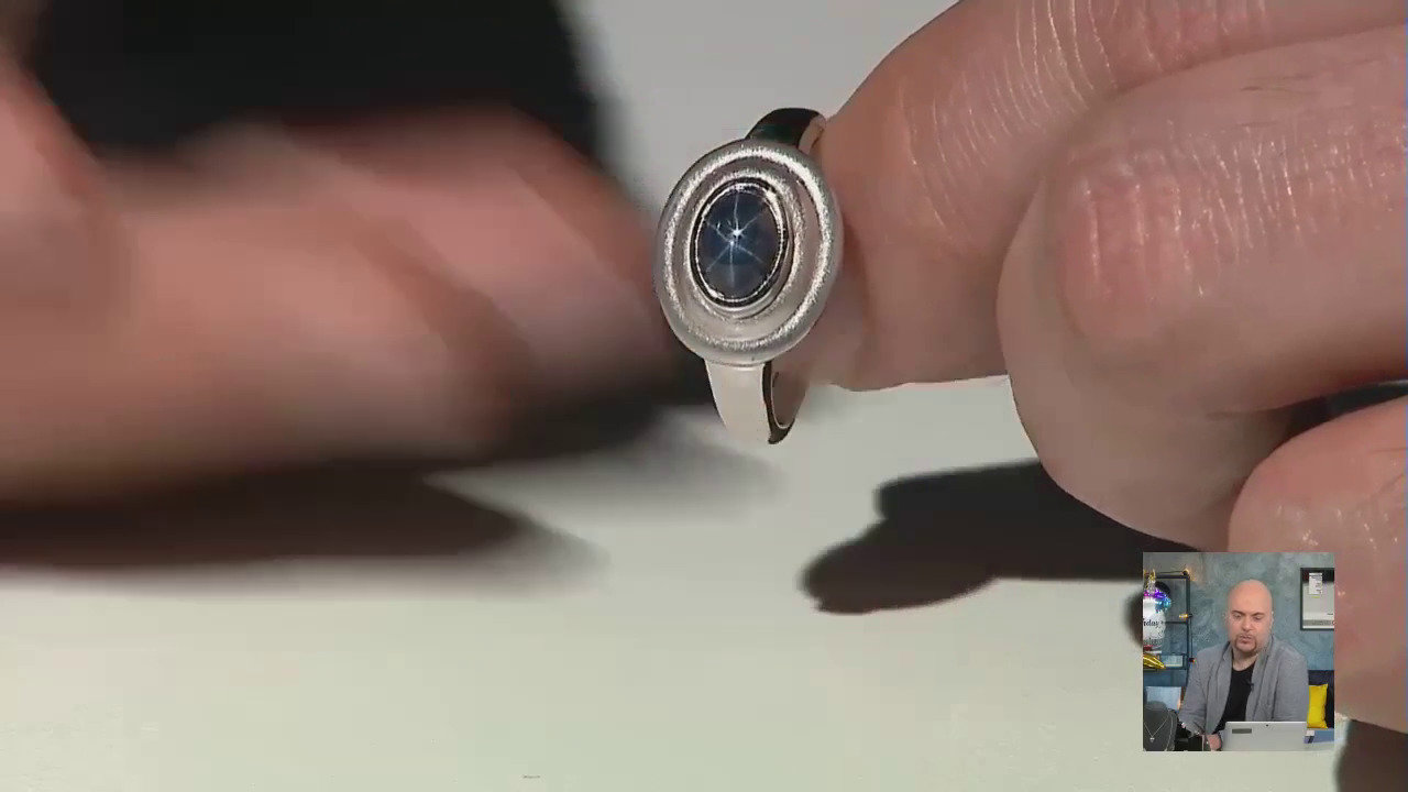 Video Anello in argento con Zaffiro Stellato Blu (MONOSONO COLLECTION)