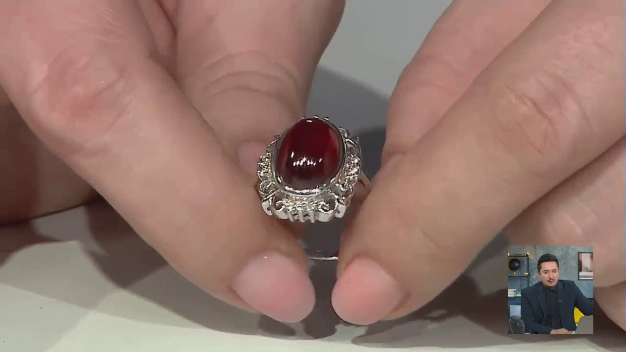 Video Anello in argento con Granato Essonite