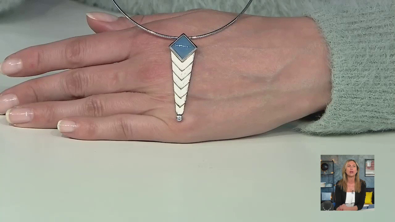 Video Ciondolo in argento con Calcedonio Blu (MONOSONO COLLECTION)