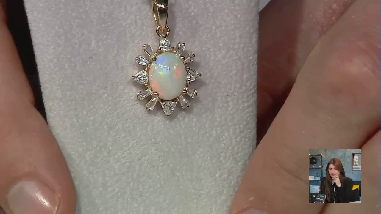 Video Ciondolo in oro con Opale Australiano (Adela Gold)