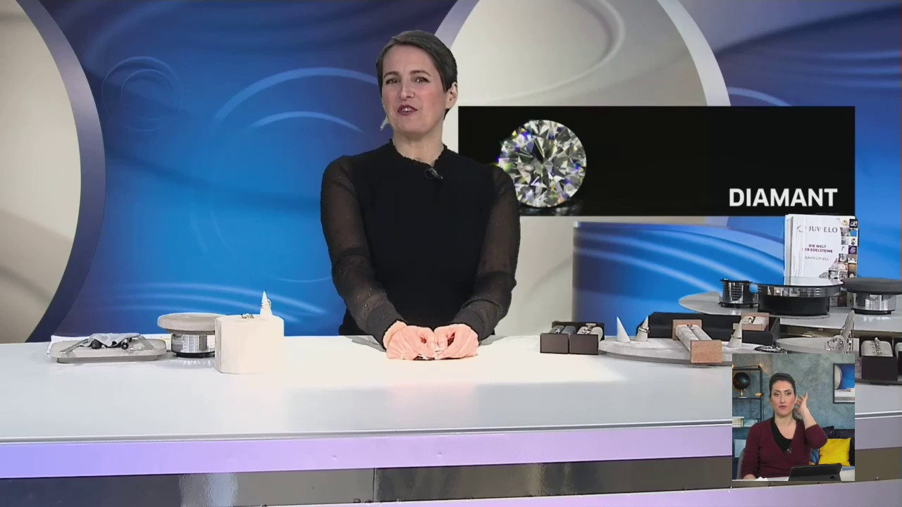 Video Anello placcato in platino con Diamante Fancy
