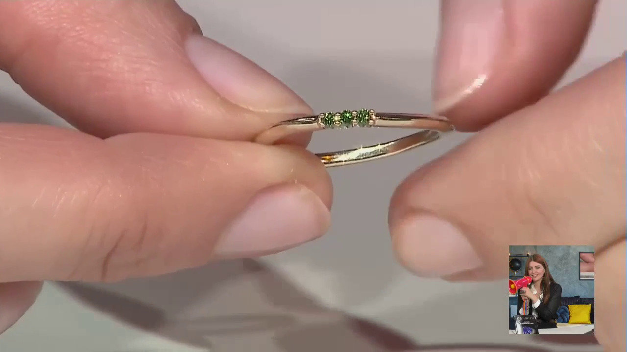 Video Anello in oro con Diamante Verde I1 (de Melo)