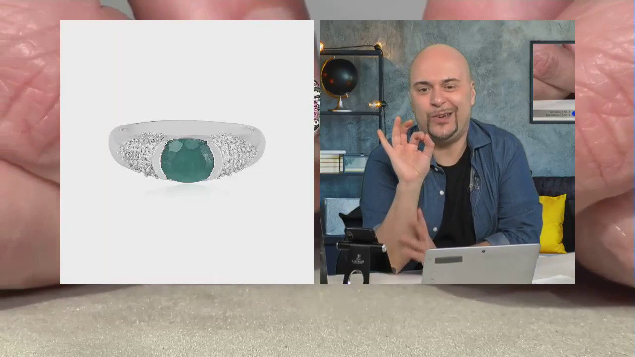 Video Anello placcato in platino con Zaffiro Padparadscha