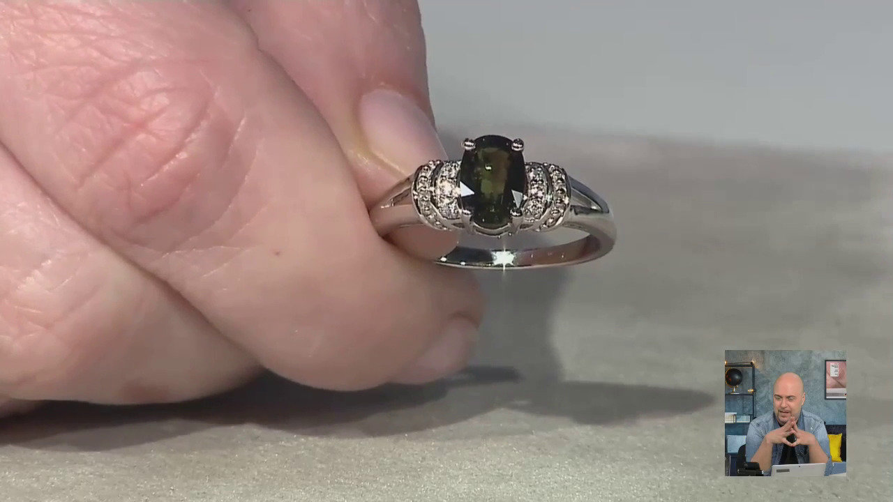Video Anello placcato in platino con Tormalina Cuprian