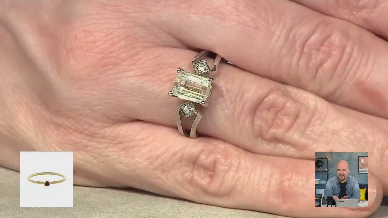 Video Anello placcato in platino con Kunzite Canarino