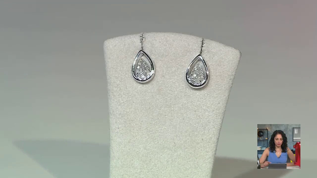 Video Orecchini in argento con Diamante I4 (J)