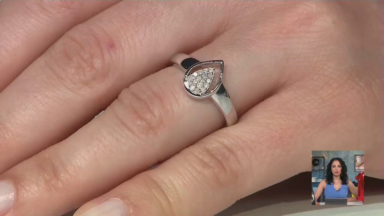 Video Anello in argento con Diamante I4 (J)