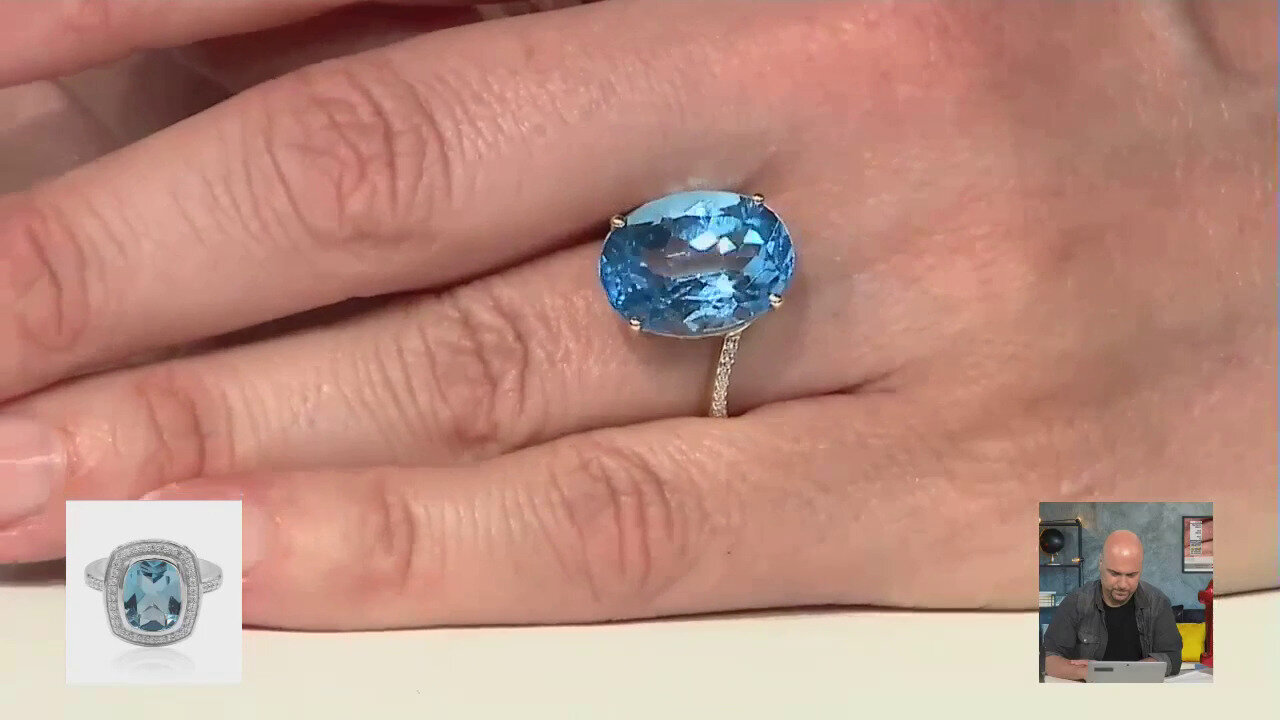 Video Anello in oro con Topazio Marambaia (Tenner Diniz)