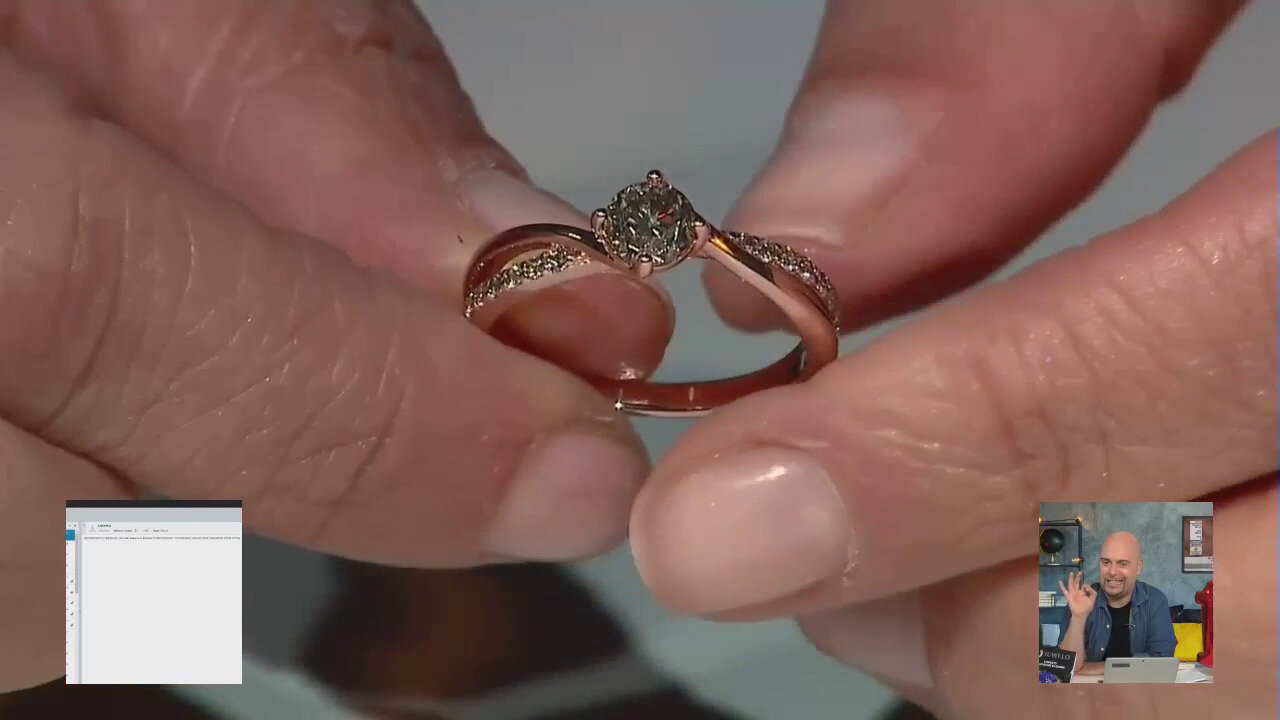 Video Anello in oro con Diamante Rose de France VS1 di Argyle (Annette)