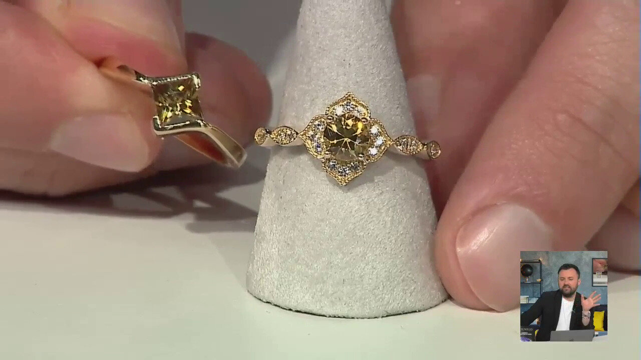 Video Anello in oro con Zircone Giallo