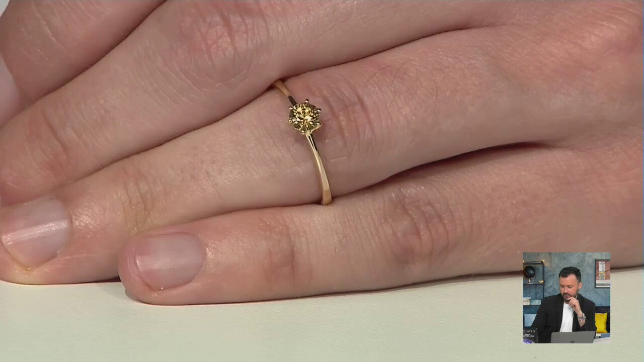Video Anello in oro con Zircone Giallo