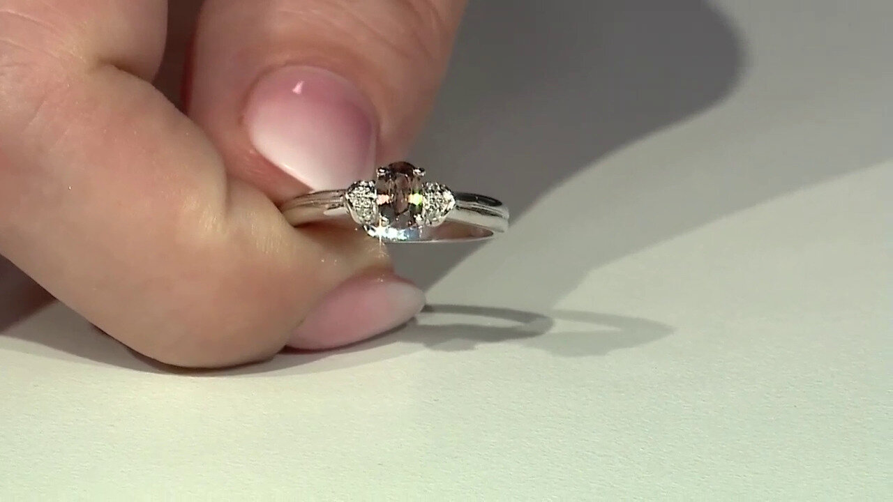 Video Mashewa Orange Zircon Silver Ring